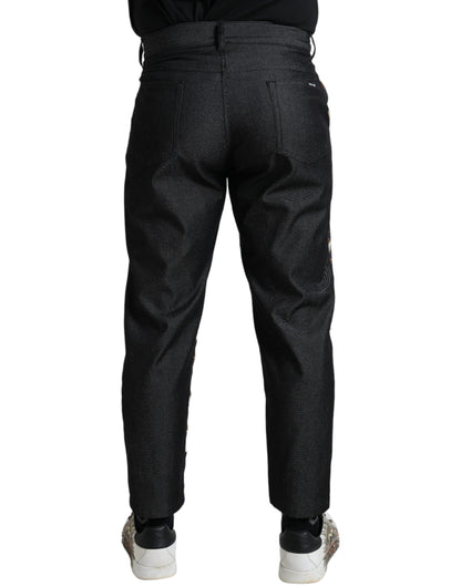 Dolce & Gabbana Multicolor Heraldic Skinny Men Pants by Dolce & Gabbana