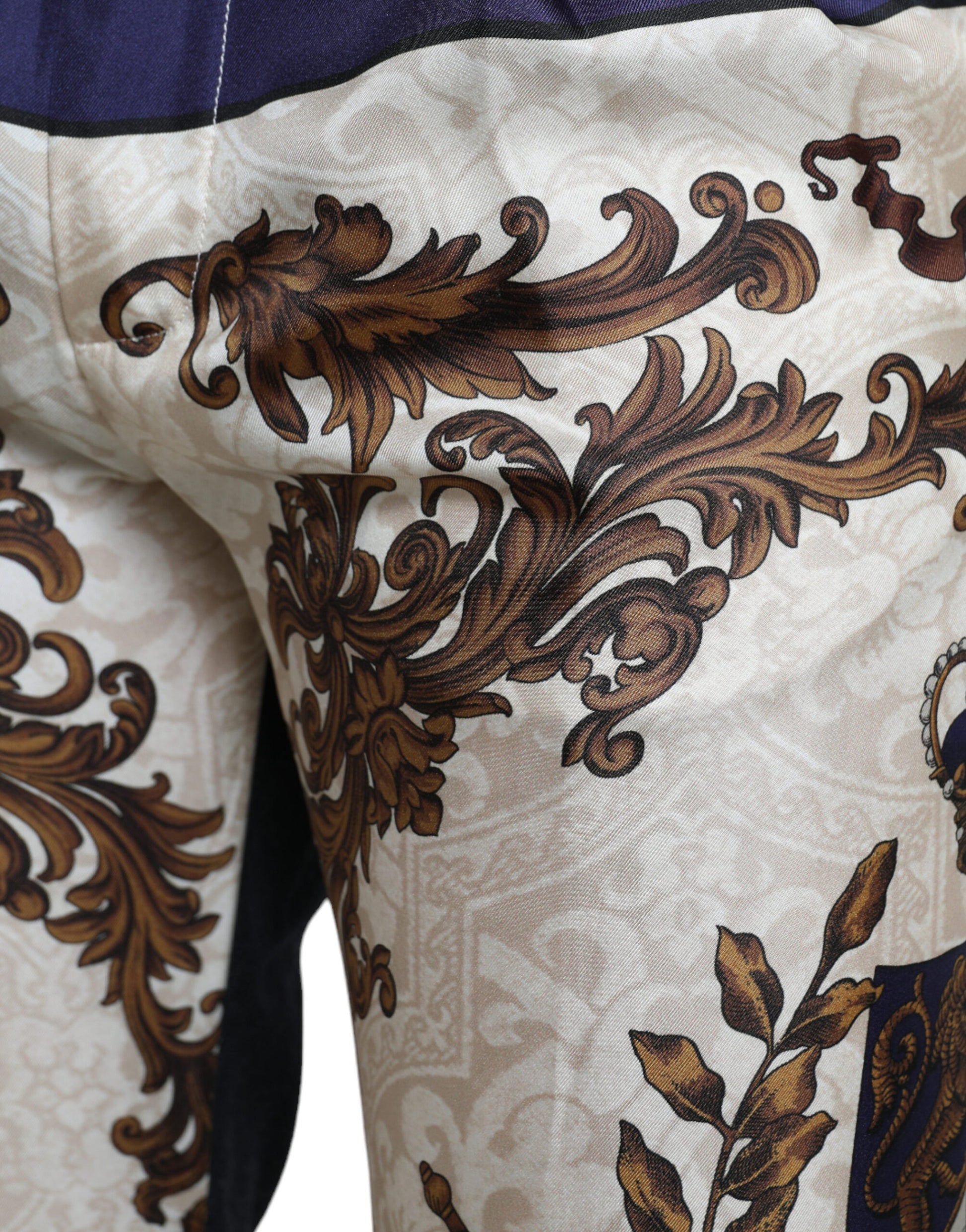 Dolce & Gabbana Multicolor Heraldic Skinny Men Pants by Dolce & Gabbana