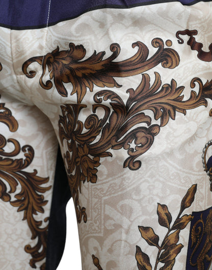 Dolce & Gabbana Multicolor Heraldic Skinny Men Pants by Dolce & Gabbana
