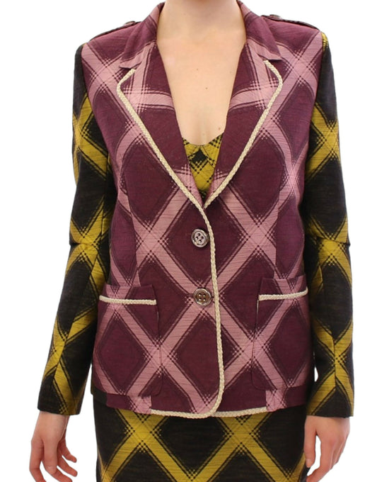 Blazer à carreaux violet chic de House of Holland