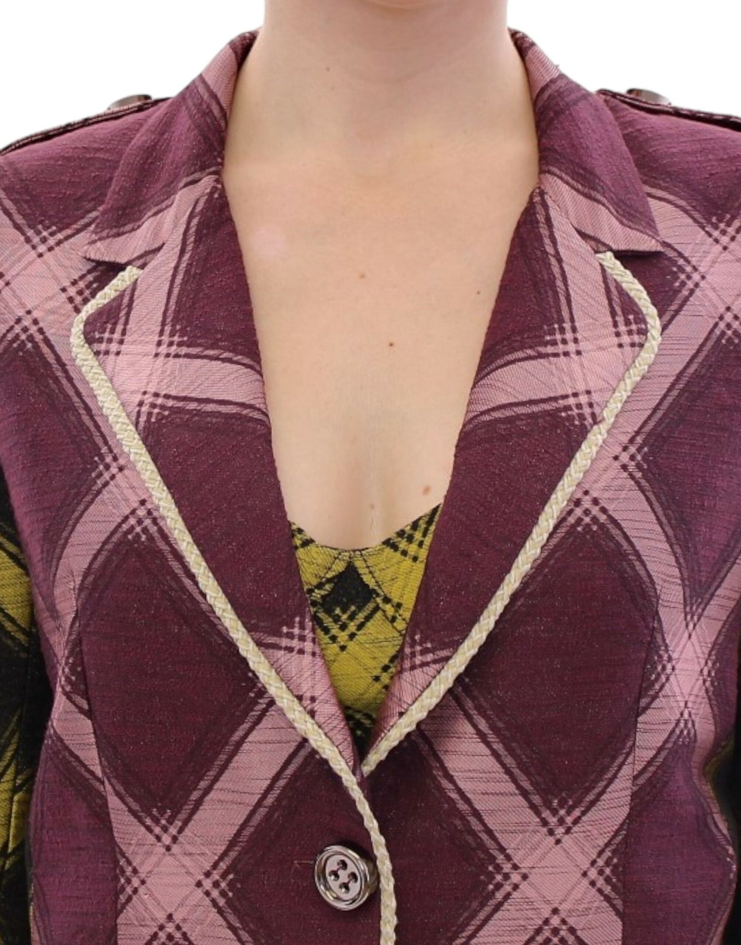 Blazer à carreaux violet chic de House of Holland