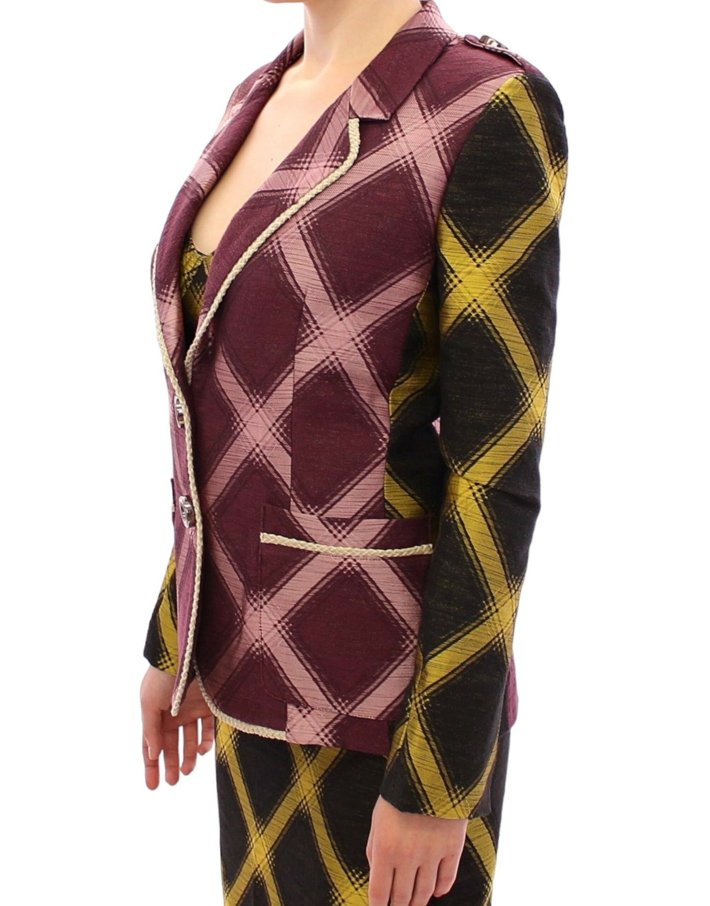 Blazer à carreaux violet chic de House of Holland