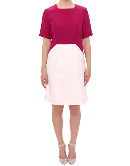 Robe robot droite blanche et rose chic CO|TE