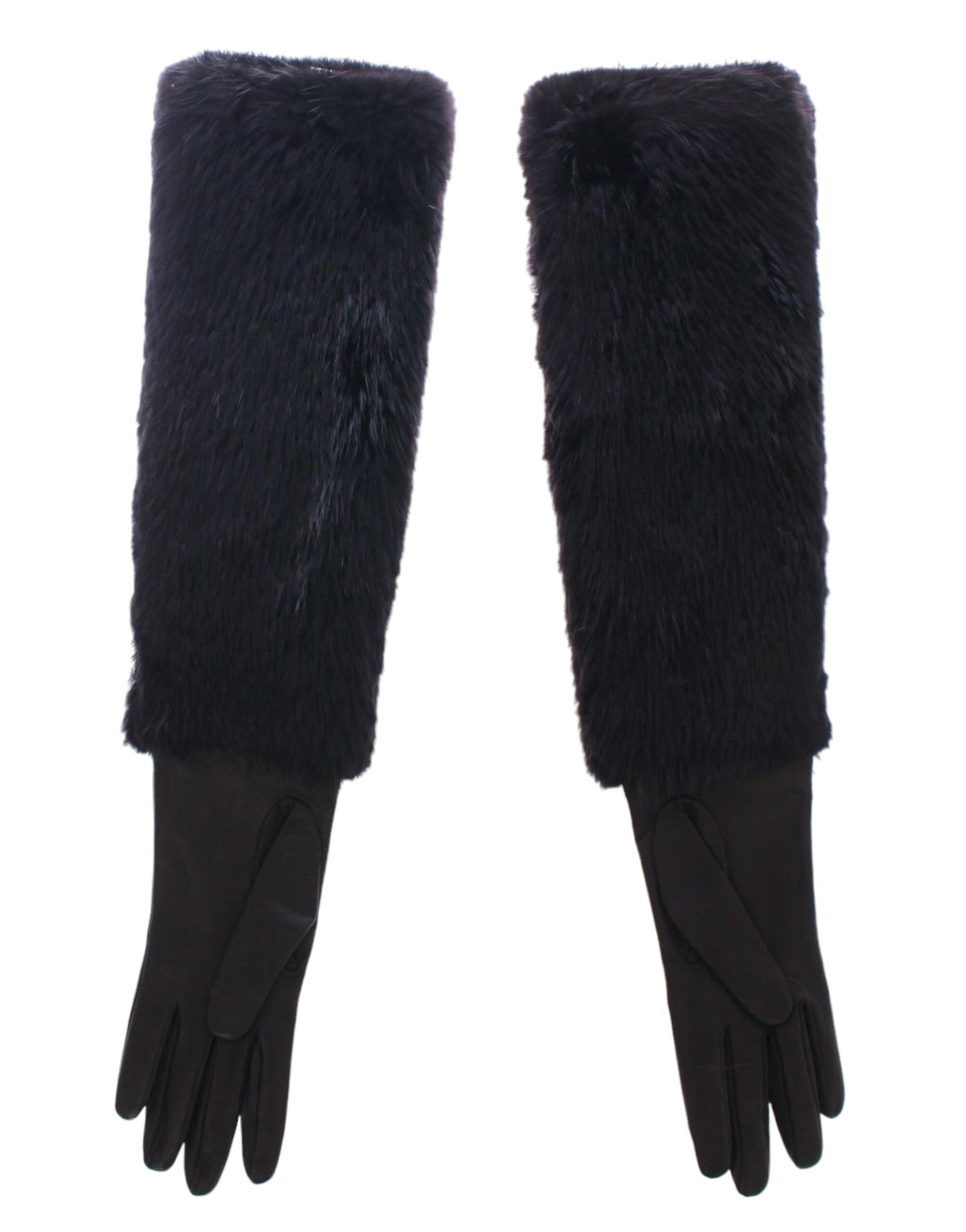 Gants élégants en cuir Dolce &amp; Gabbana jusqu'aux coudes