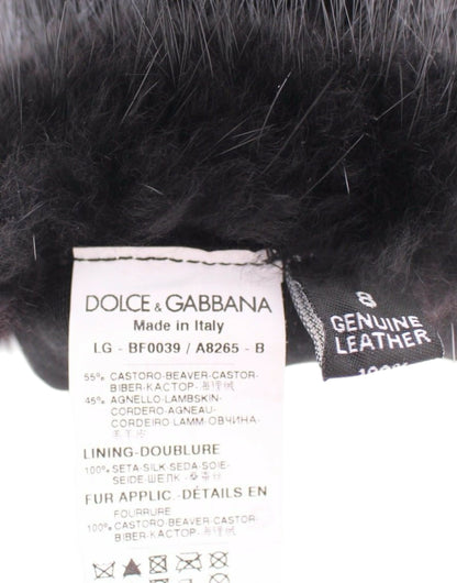 Gants élégants en cuir Dolce &amp; Gabbana jusqu'aux coudes