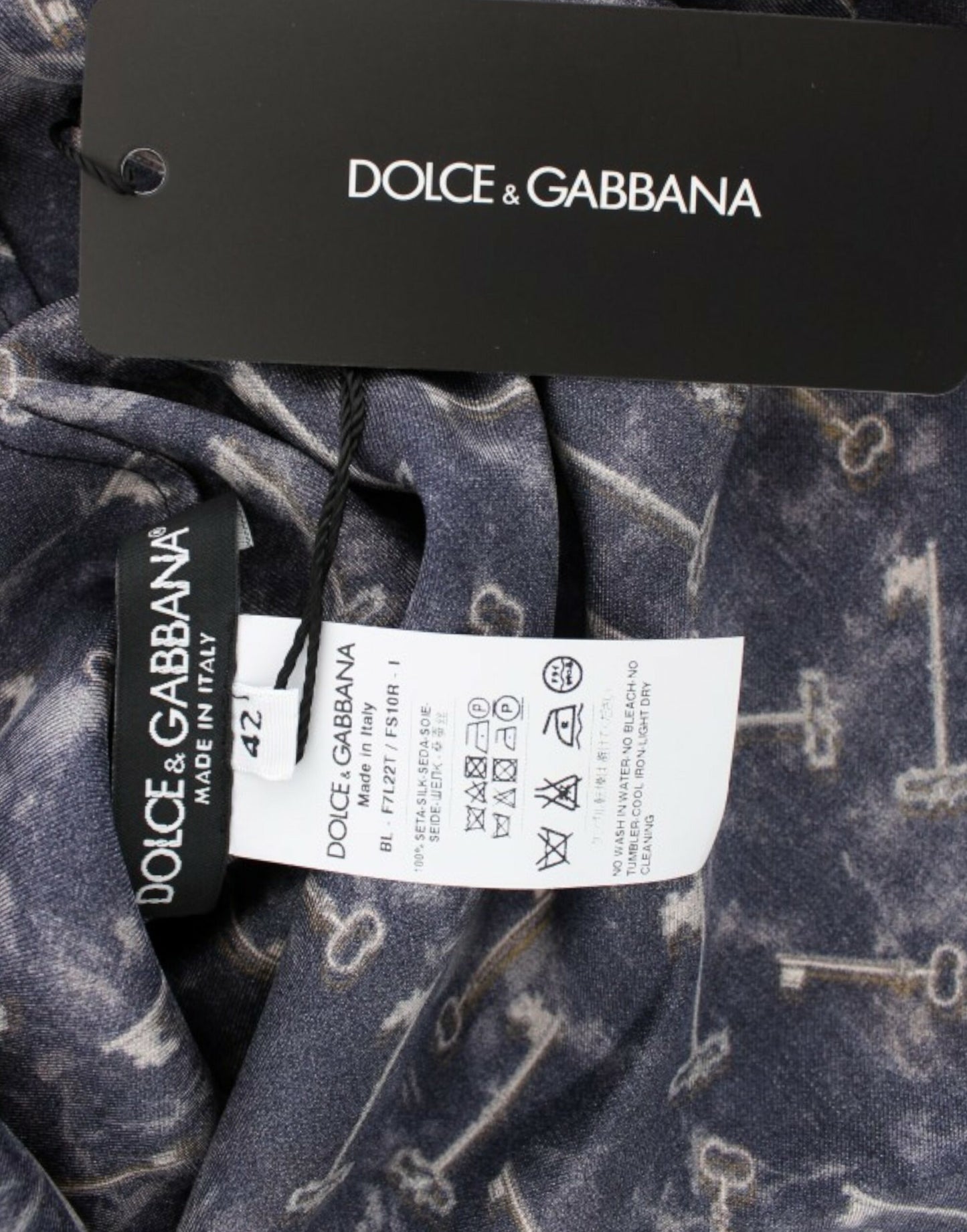 Chemisier en soie Dolce &amp; Gabbana Enchanted Sicily à imprimé clés dorées