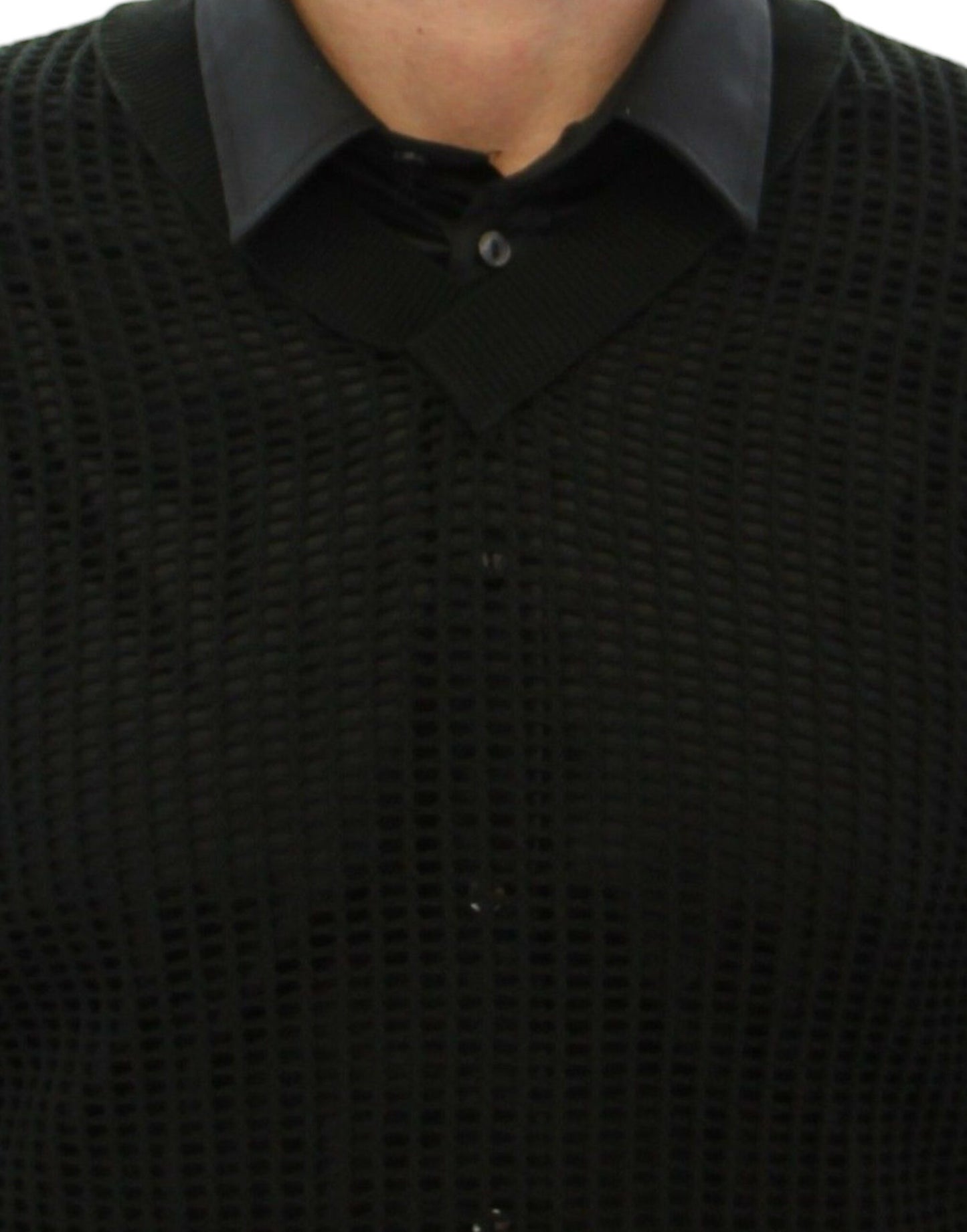 Pull élégant en maille vert foncé à col en V Dolce &amp; Gabbana