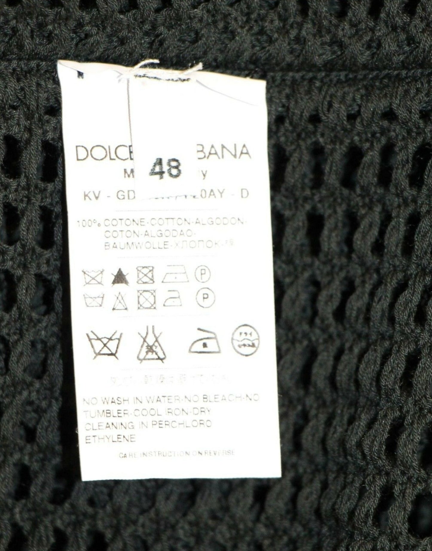 Pull élégant en maille vert foncé à col en V Dolce &amp; Gabbana