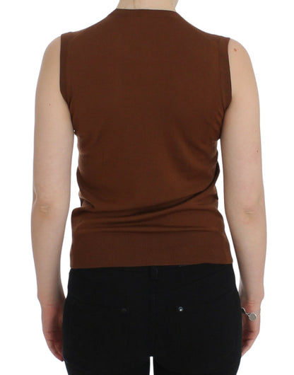 Cardigan sans manches en laine et dentelle intemporel Dolce &amp; Gabbana