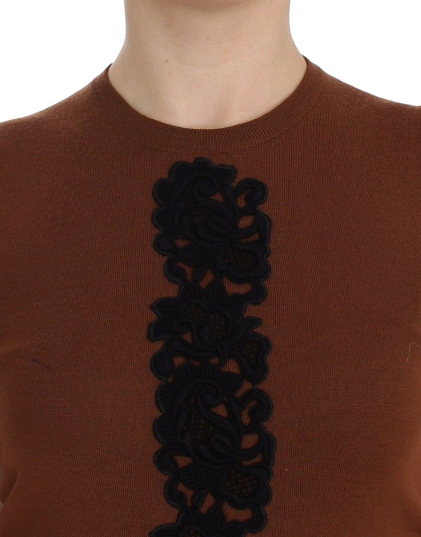Cardigan sans manches en laine et dentelle intemporel Dolce &amp; Gabbana