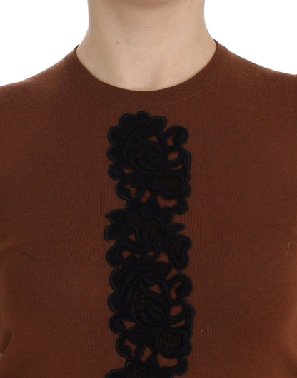 Cardigan sans manches en laine et dentelle intemporel Dolce &amp; Gabbana