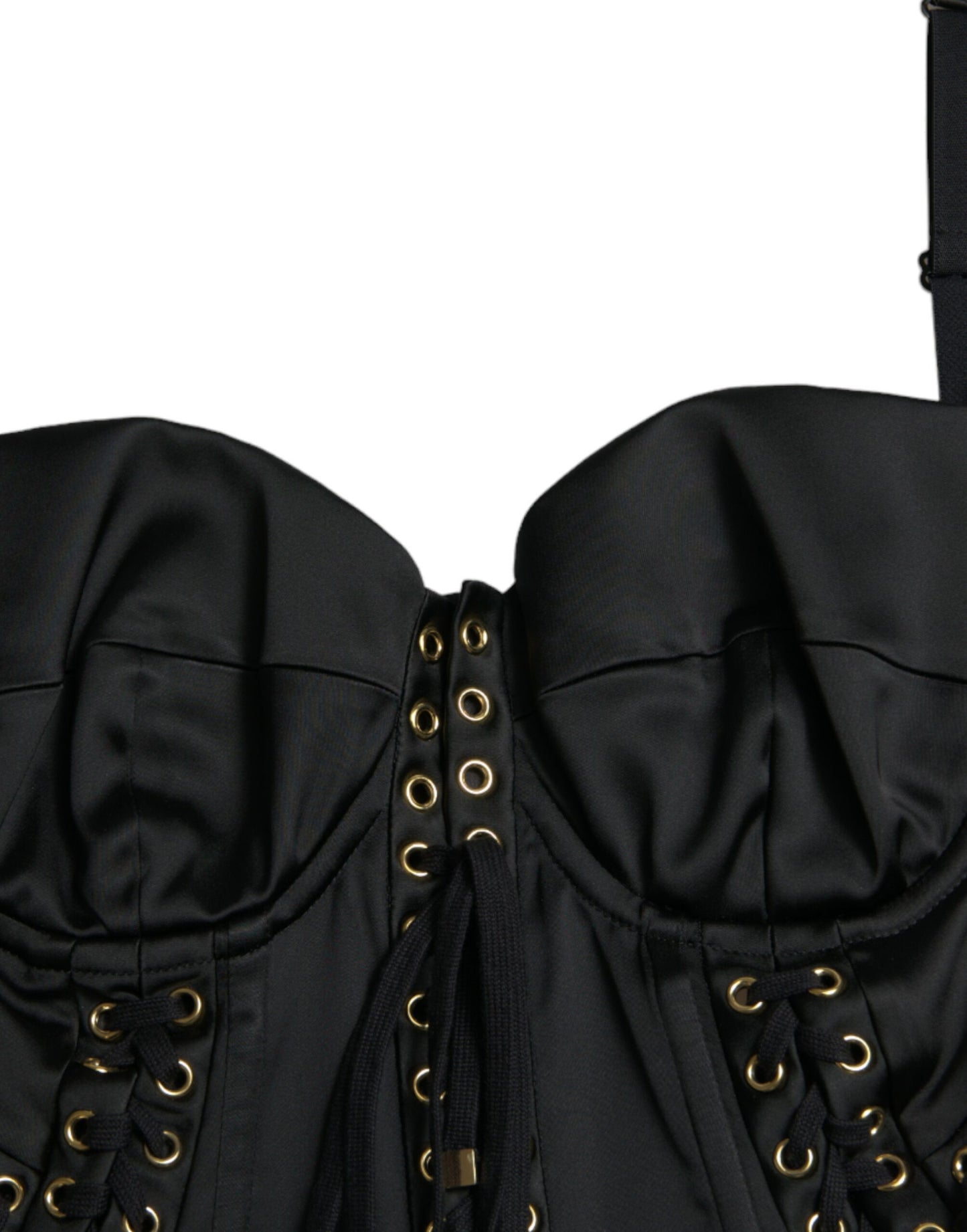 Dolce & Gabbana Black Bustier Corset Lace Bodycon Midi Dress by Dolce & Gabbana