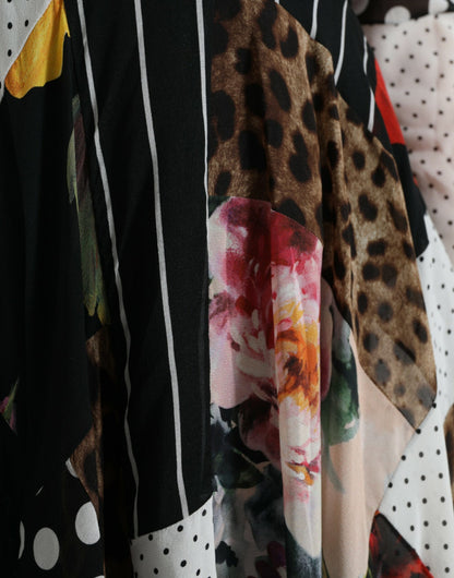 Dolce &amp; Gabbana Multicolor Patchwork Floral Leopard Dress