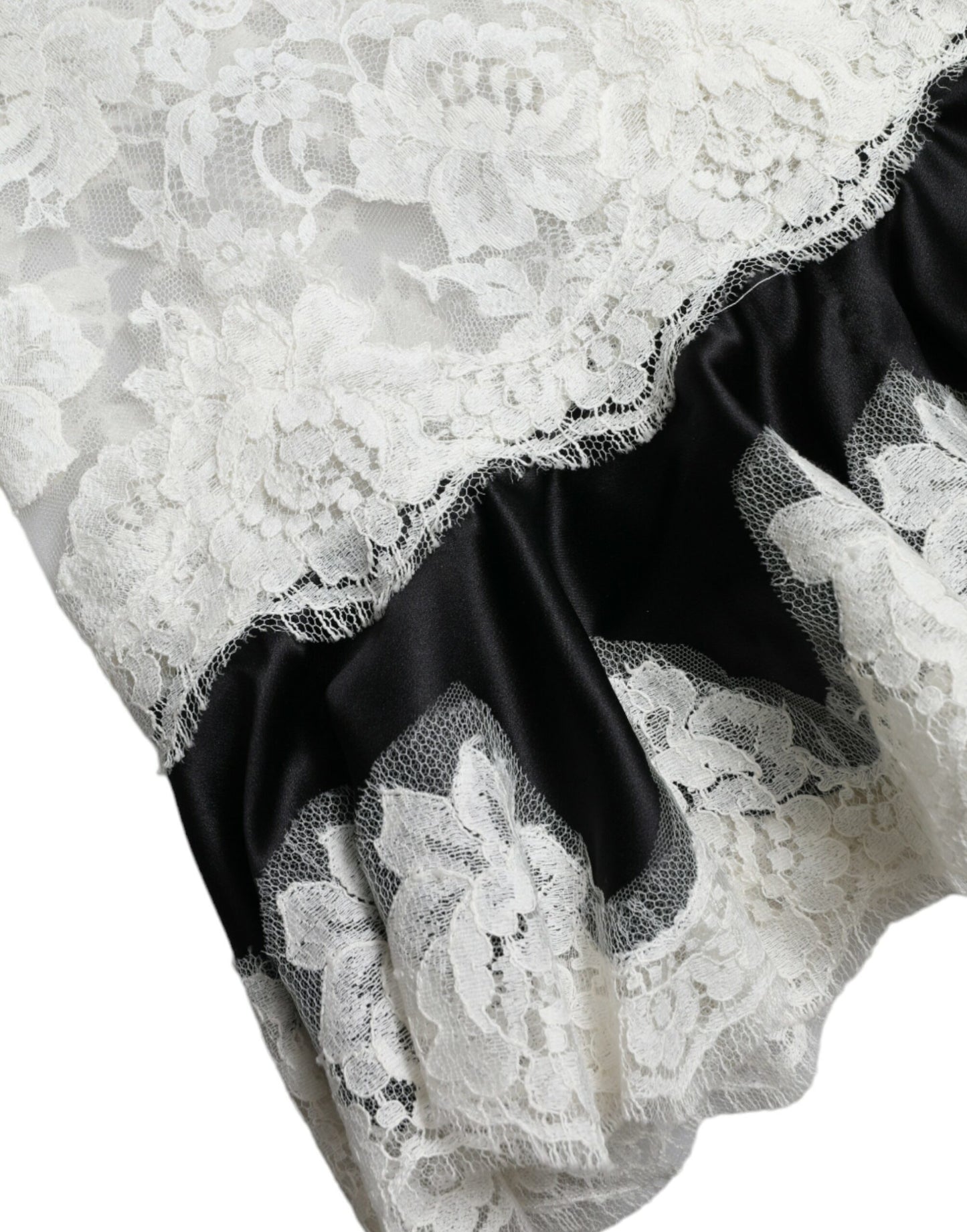 Dolce & Gabbana Black White Lace See Through A-Line Sleeveless Dress by Dolce & Gabbana