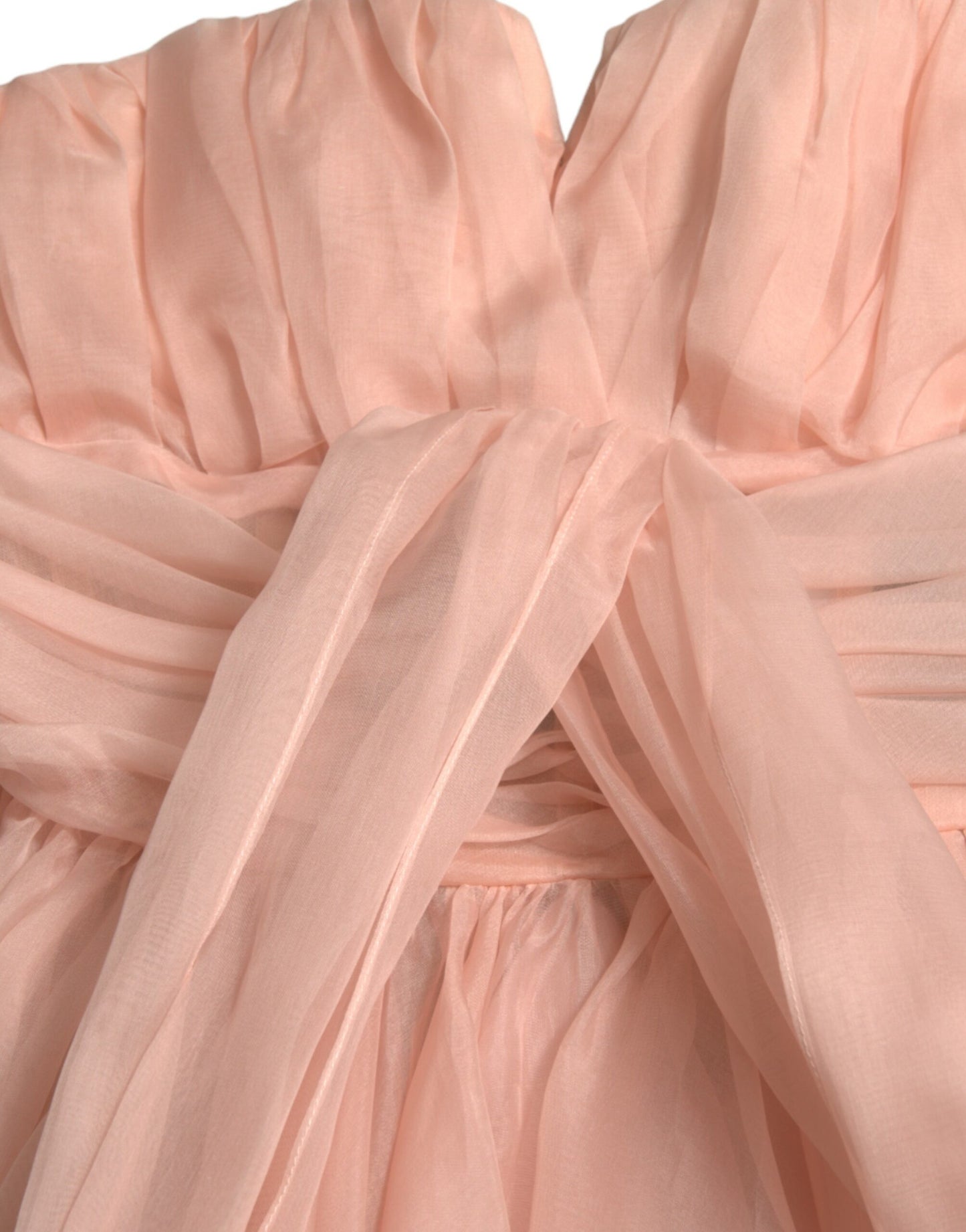 Dolce & Gabbana Pink Silk Chiffon Halter A-line Pleated Midi Dress by Dolce & Gabbana