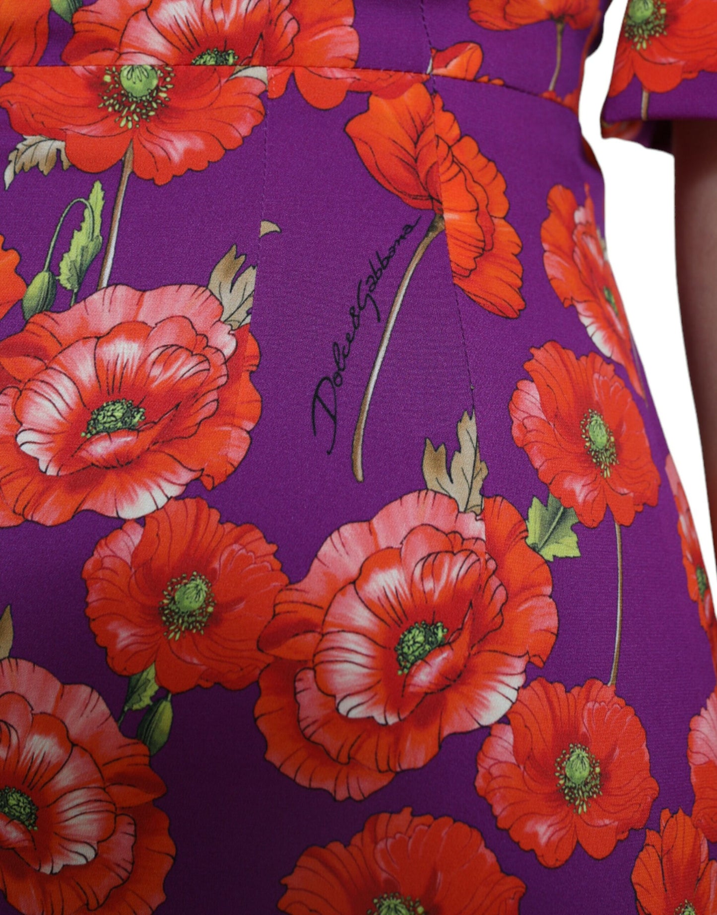 Dolce & Gabbana Multicolor Floral Poppy Print Sheath Dress by Dolce & Gabbana