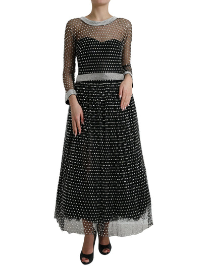 Dolce & Gabbana Black Crystal Embellished A-line Gown Dress by Dolce & Gabbana