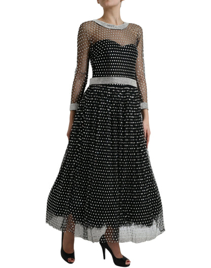 Dolce & Gabbana Black Crystal Embellished A-line Gown Dress by Dolce & Gabbana