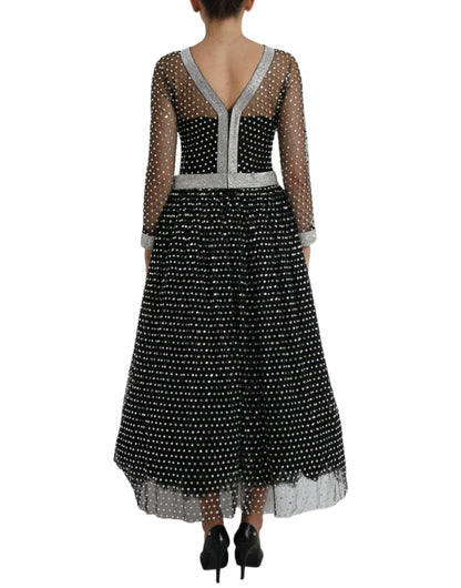 Dolce & Gabbana Black Crystal Embellished A-line Gown Dress by Dolce & Gabbana