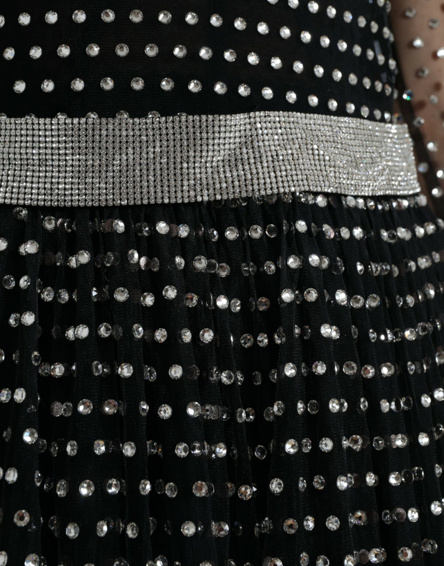 Dolce & Gabbana Black Crystal Embellished A-line Gown Dress by Dolce & Gabbana