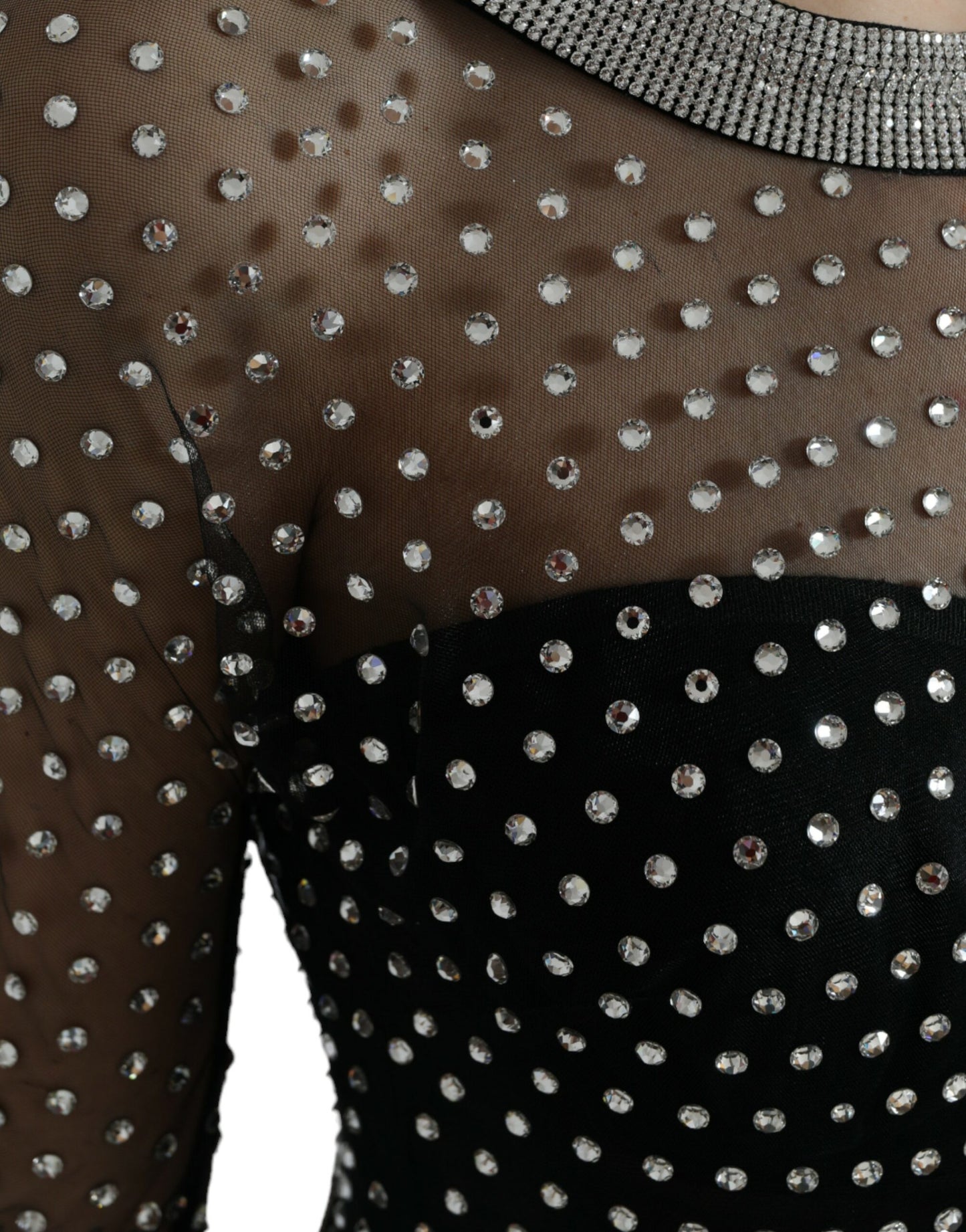 Dolce & Gabbana Black Crystal Embellished A-line Gown Dress by Dolce & Gabbana