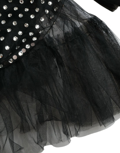 Dolce & Gabbana Black Crystal Embellished A-line Gown Dress by Dolce & Gabbana