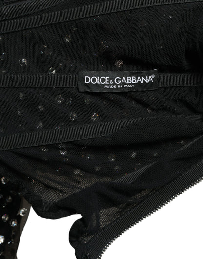 Dolce & Gabbana Black Crystal Embellished A-line Gown Dress by Dolce & Gabbana