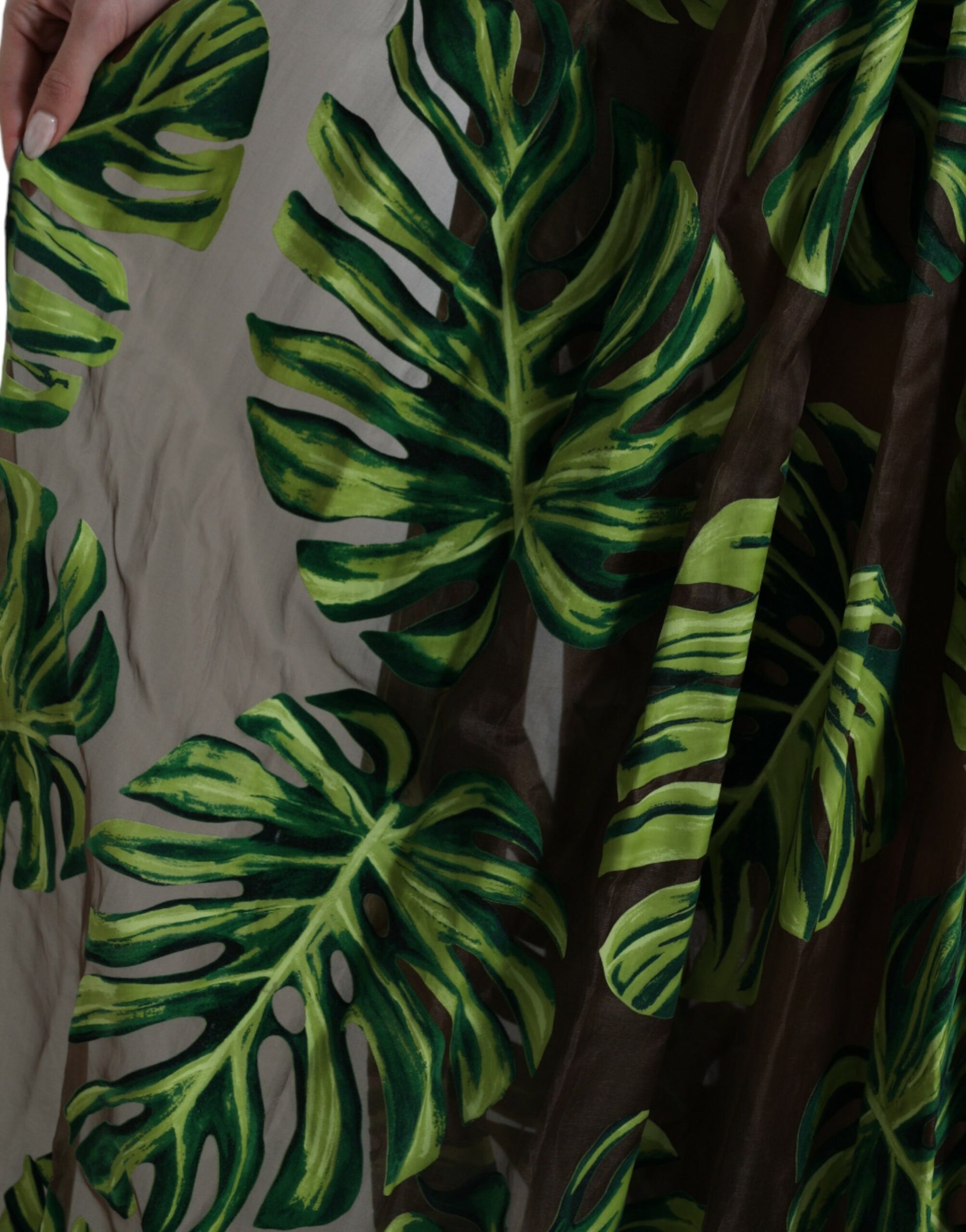 Dolce & Gabbana Green Banana Leaf Sleeveless Long Maxi Dress by Dolce & Gabbana