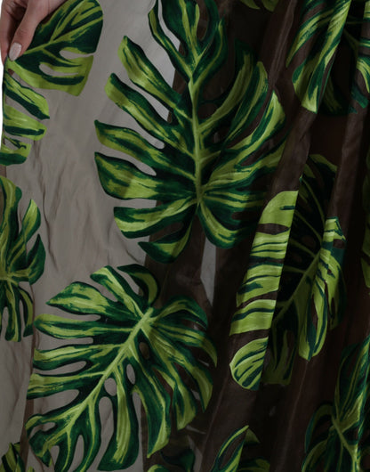 Dolce & Gabbana Green Banana Leaf Sleeveless Long Maxi Dress by Dolce & Gabbana