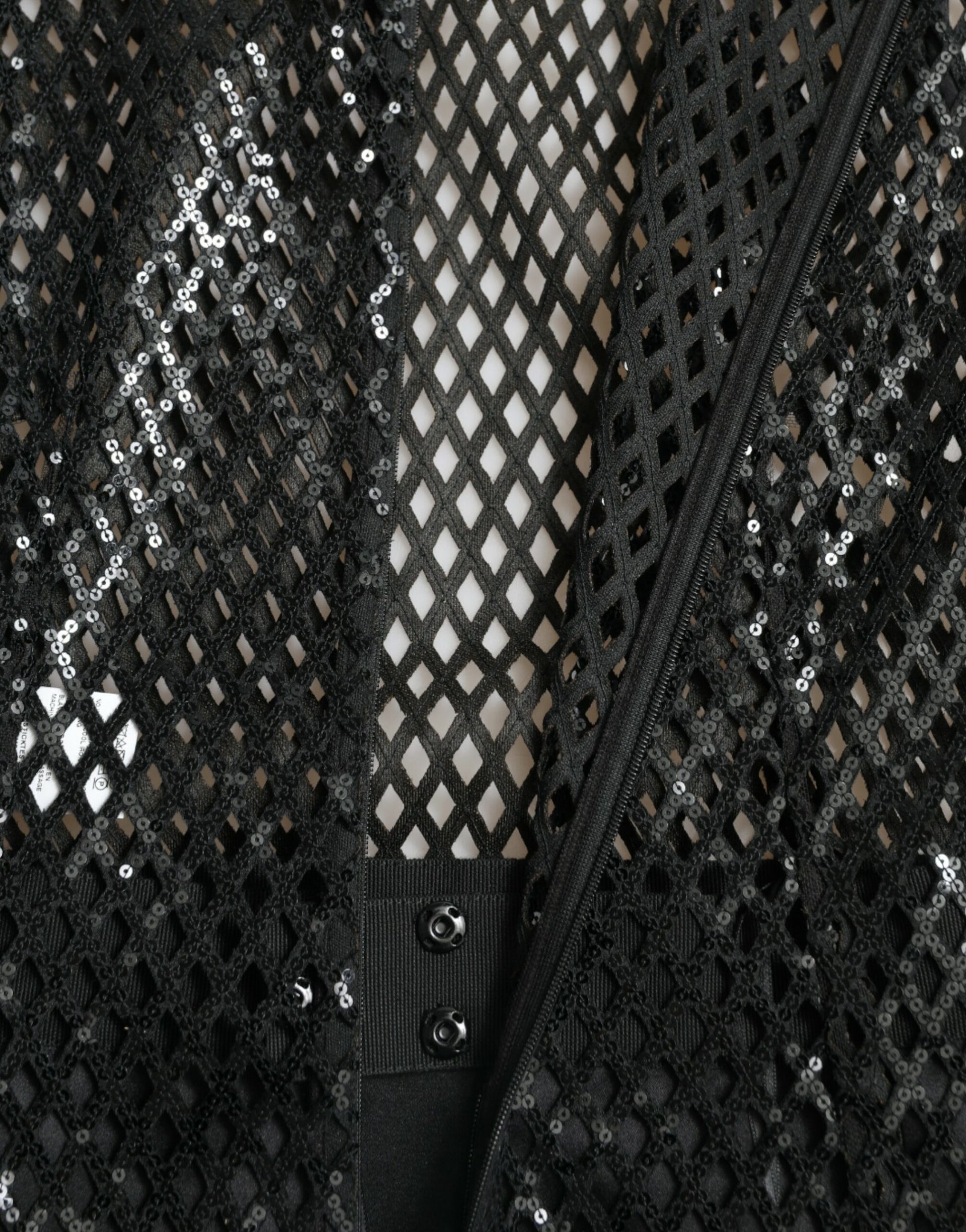 Dolce & Gabbana Black Sequined Sleeveless Mesh Layered Gown Dress by Dolce & Gabbana