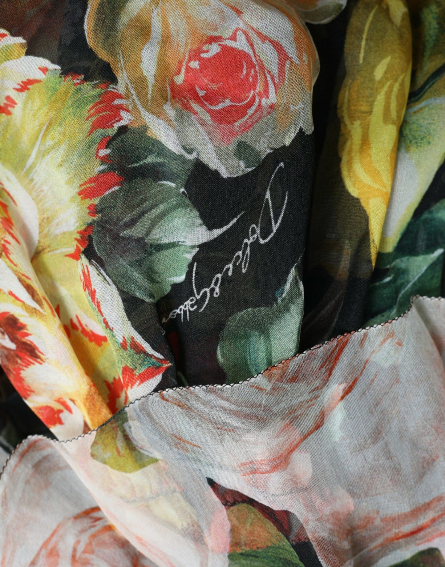 Dolce & Gabbana Multicolor Floral Chiffon Tiered Maxi Dress by Dolce & Gabbana