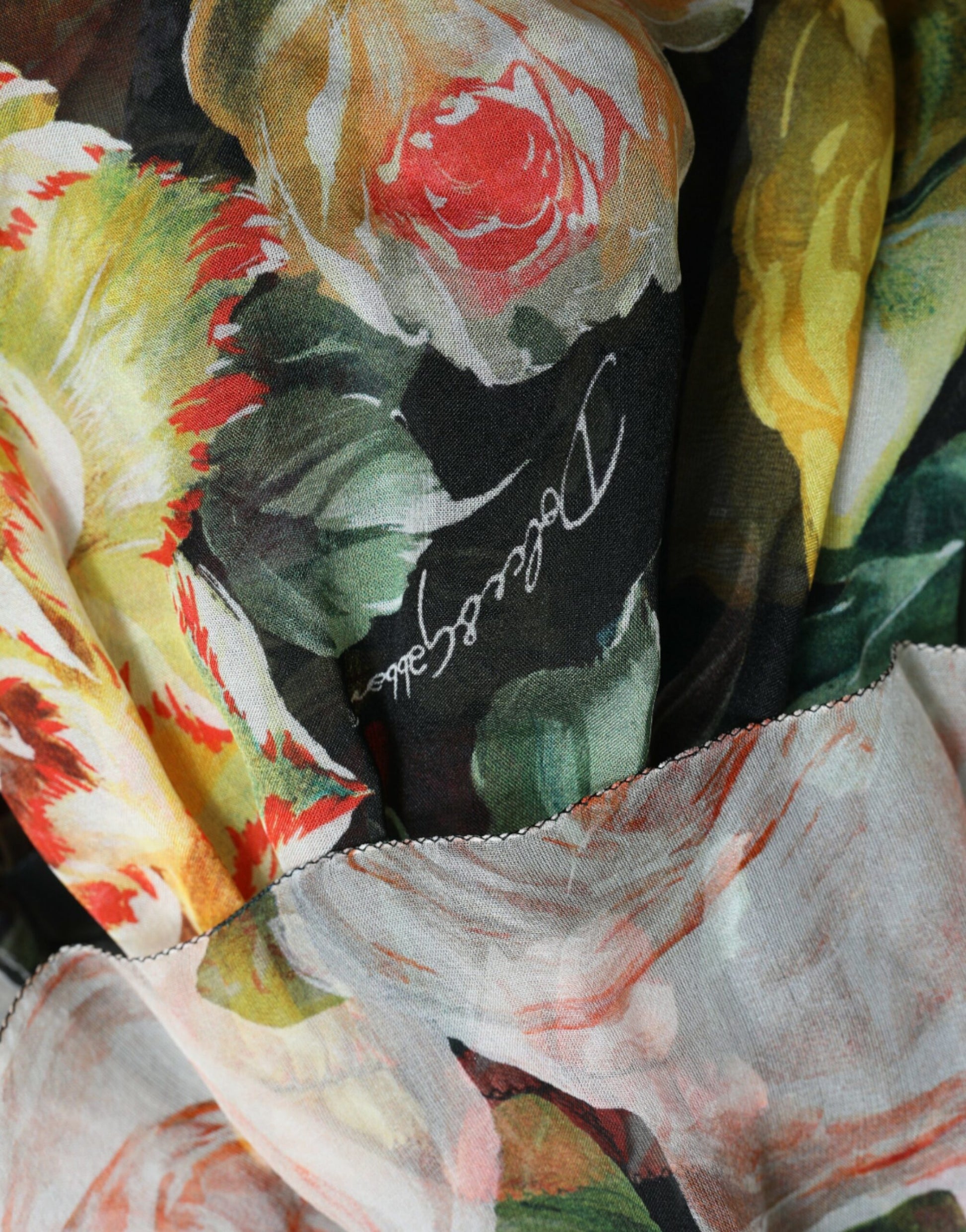 Dolce & Gabbana Multicolor Floral Chiffon Tiered Maxi Dress by Dolce & Gabbana