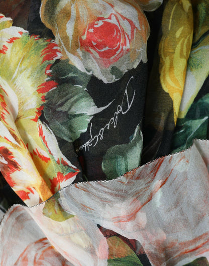 Dolce & Gabbana Multicolor Floral Chiffon Tiered Maxi Dress by Dolce & Gabbana