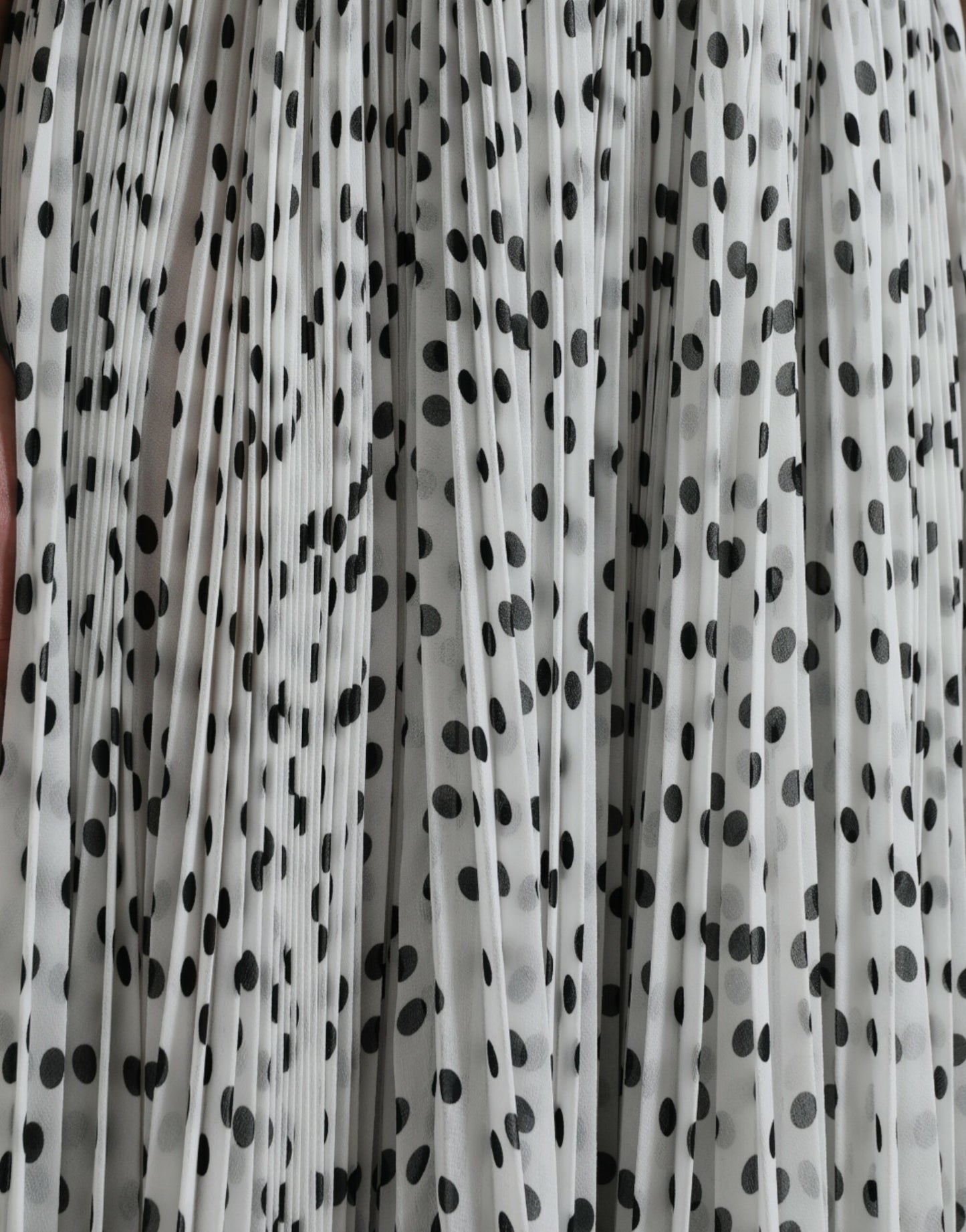 Dolce & Gabbana White Polka Dot A-line Pleated Maxi Dress by Dolce & Gabbana