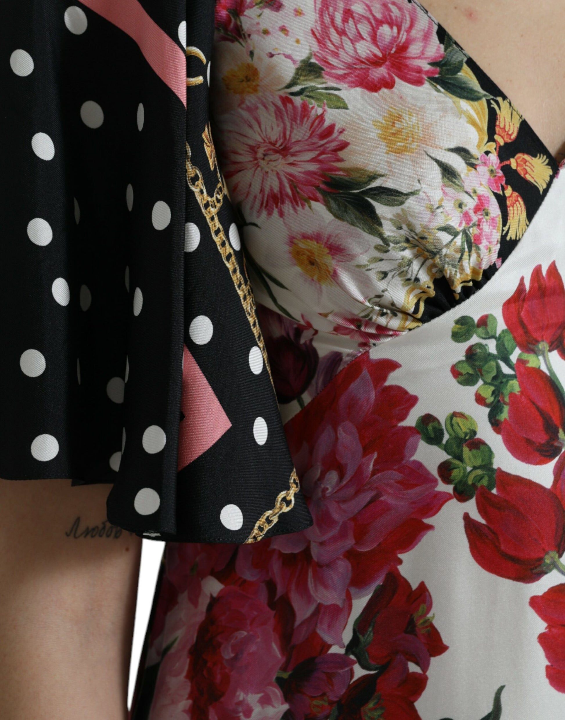 Dolce & Gabbana Multicolor Floral Print Silk Twill Gown Dress by Dolce & Gabbana