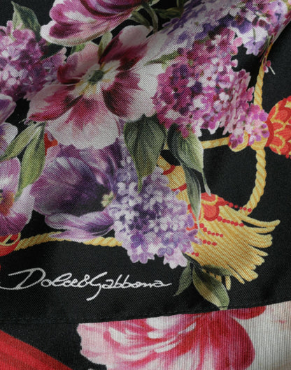 Dolce & Gabbana Multicolor Floral Print Silk Twill Gown Dress by Dolce & Gabbana