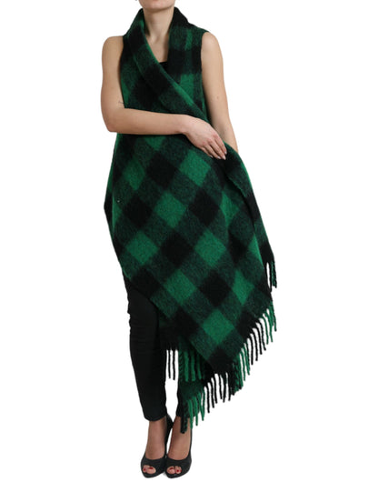 Veste poncho élégante à carreaux Dolce &amp; Gabbana