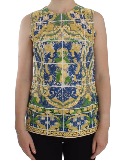Dolce &amp; Gabbana Majolica Brodé Sans Manches Élégance