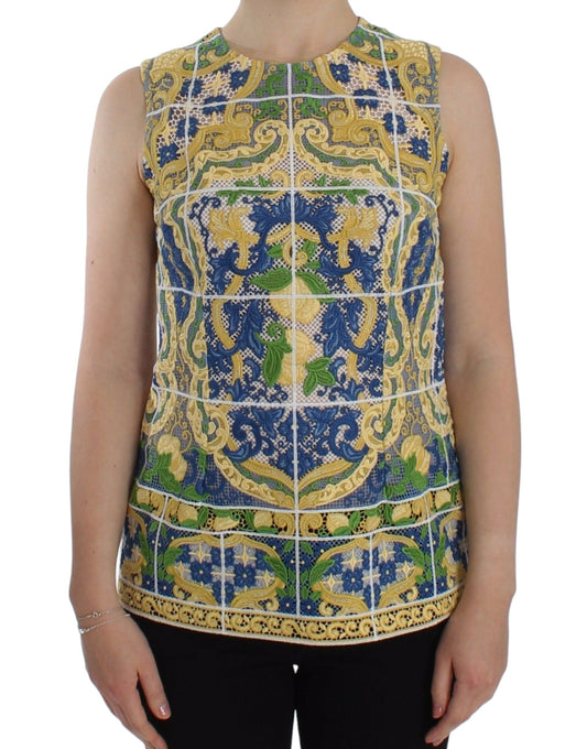 Dolce &amp; Gabbana Majolica Brodé Sans Manches Élégance