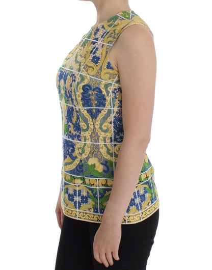 Dolce &amp; Gabbana Majolica Brodé Sans Manches Élégance