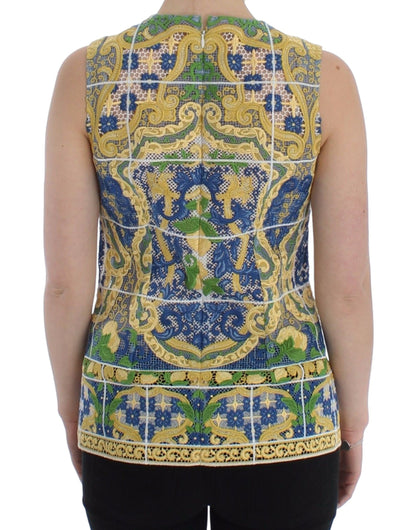 Dolce &amp; Gabbana Majolica Brodé Sans Manches Élégance