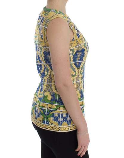 Dolce &amp; Gabbana Majolica Brodé Sans Manches Élégance