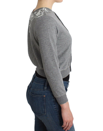 Cardigan court en coton mélangé gris chic Ermanno Scervino