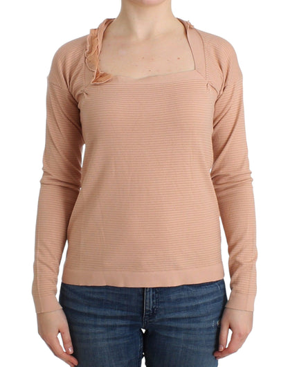 Pull orange en laine mélangée à rayures chic Ermanno Scervino