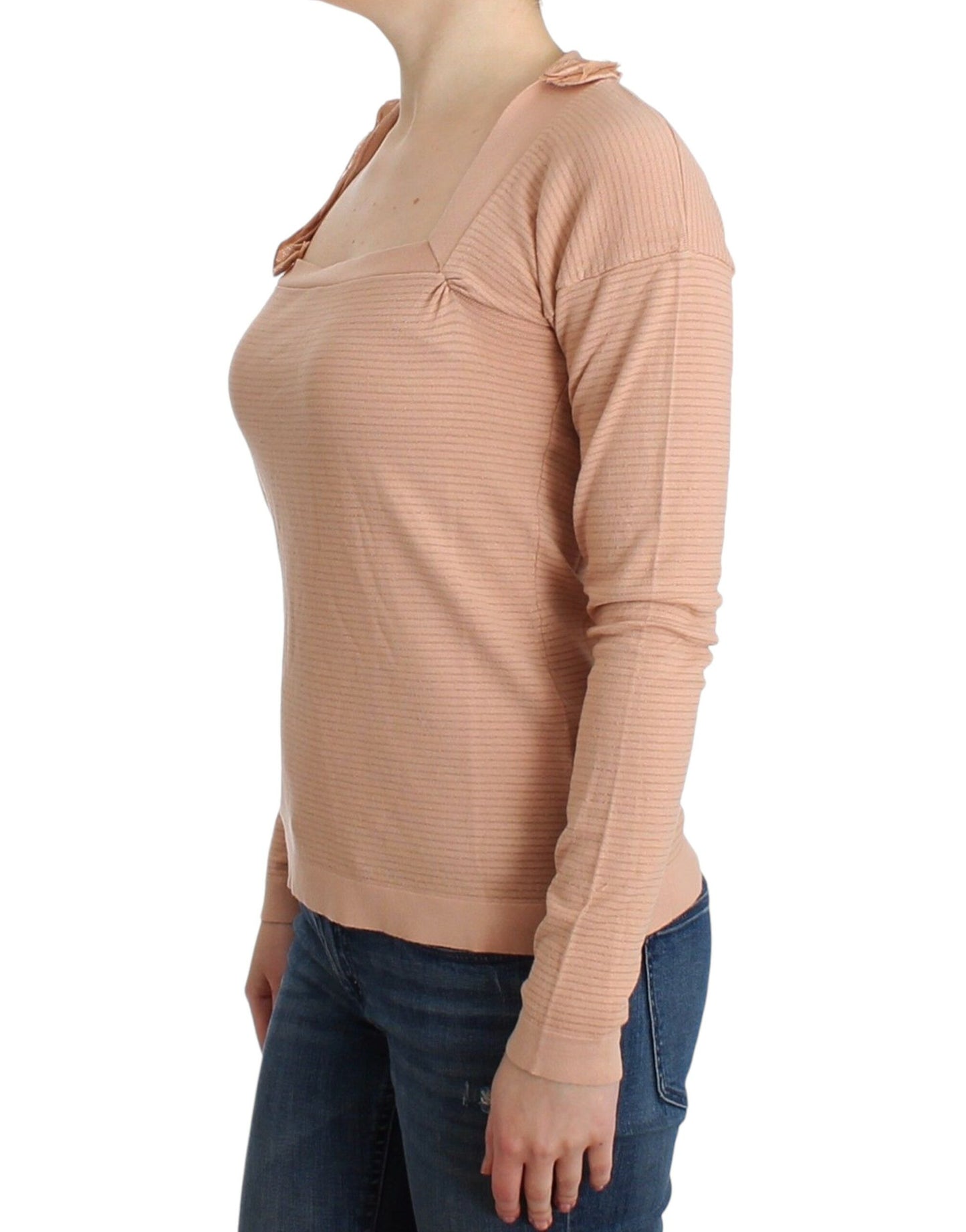 Pull orange en laine mélangée à rayures chic Ermanno Scervino