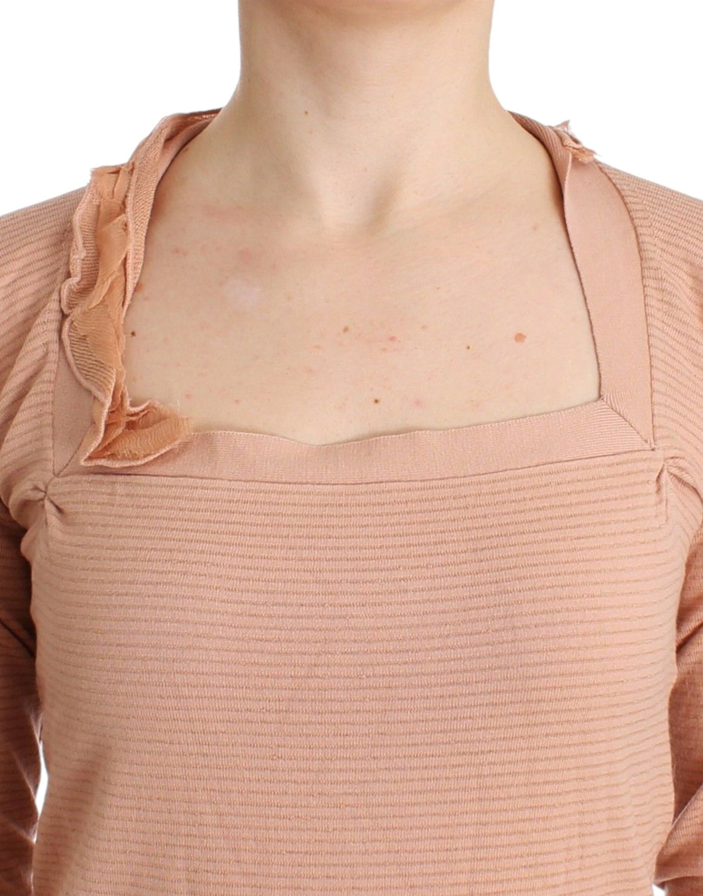 Pull orange en laine mélangée à rayures chic Ermanno Scervino