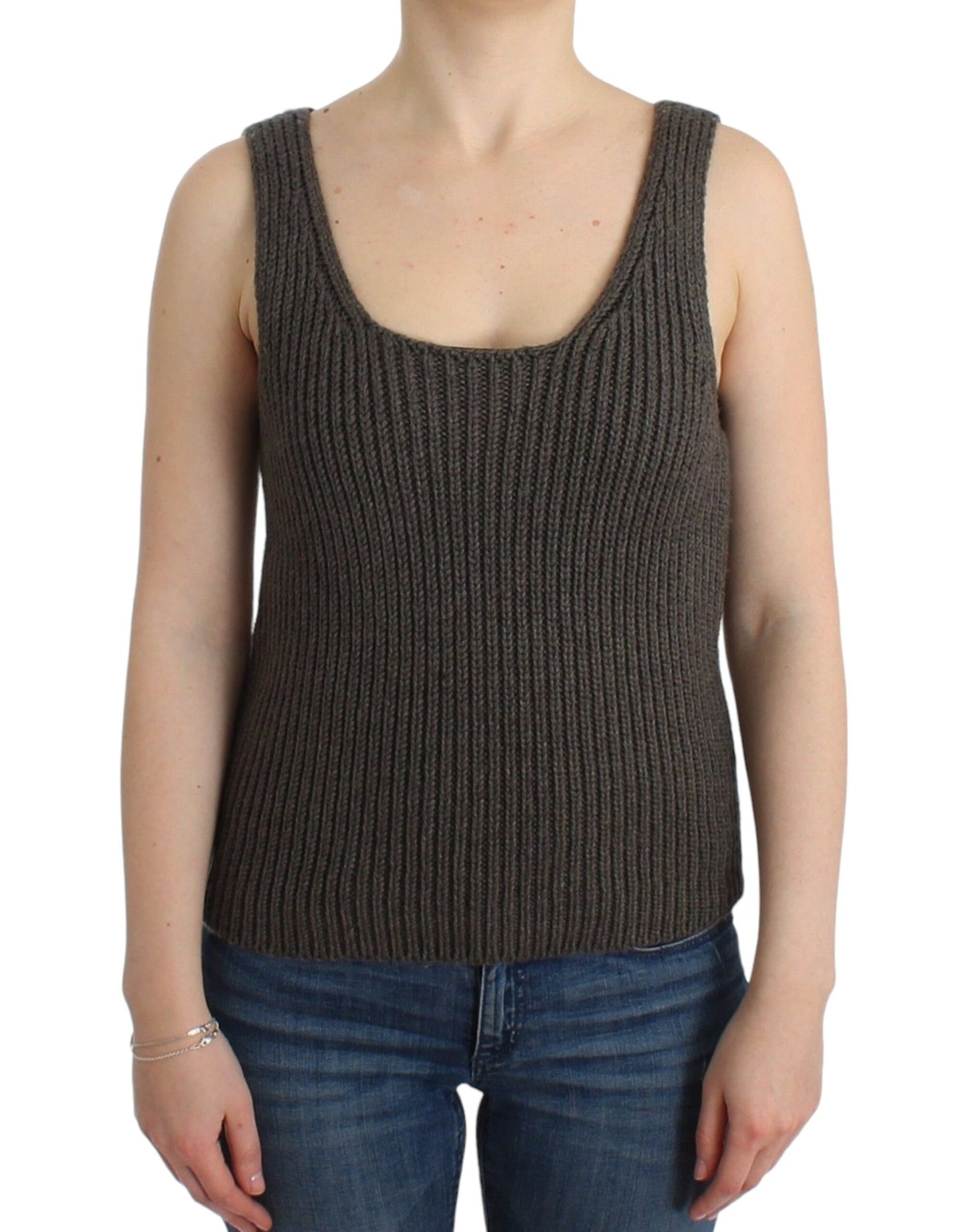 Haut ras du cou en tricot gris chic Ermanno Scervino