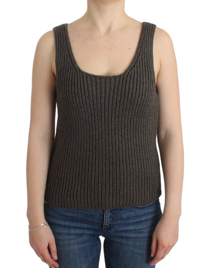Haut ras du cou en tricot gris chic Ermanno Scervino