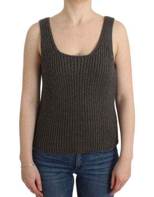 Haut ras du cou en tricot gris chic Ermanno Scervino