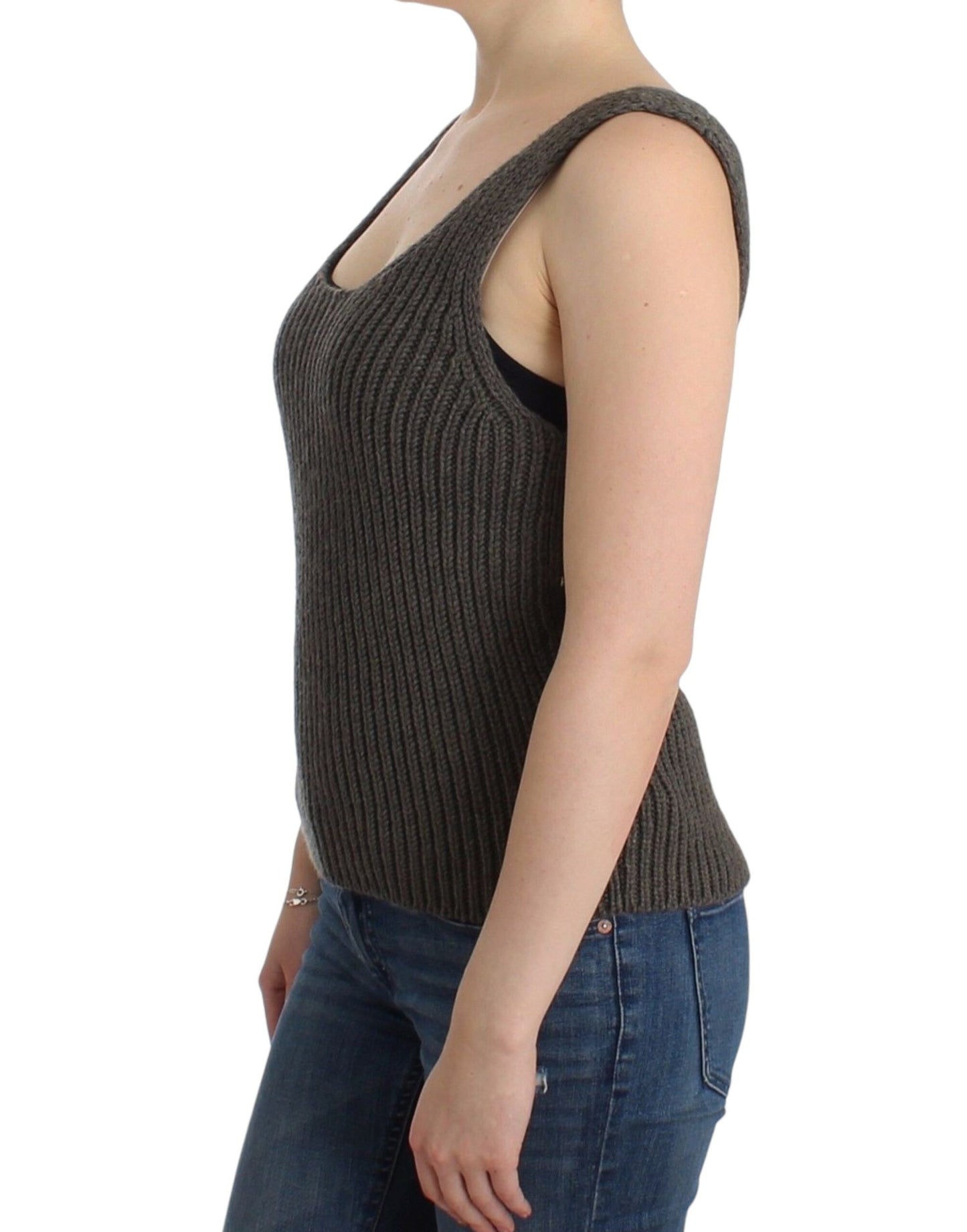 Haut ras du cou en tricot gris chic Ermanno Scervino